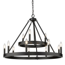 Golden Canada 1017-39 BLK - Golden Lighting Alastair 12-light Chandelier in Matte Black